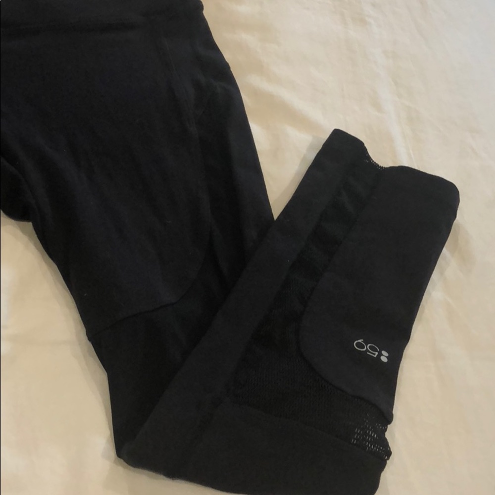 Splits59 Black Mesh Capri Leggings - Picture 2 of 7